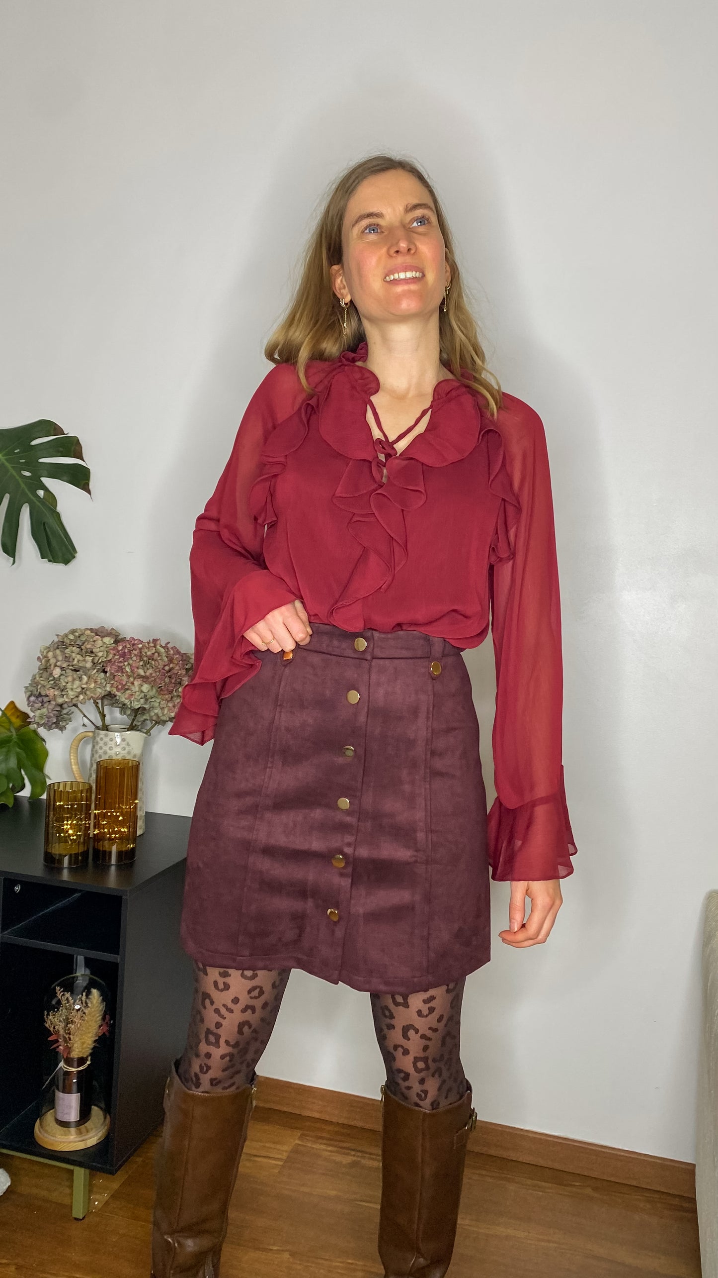 Jupe Nikita suedine bordeaux