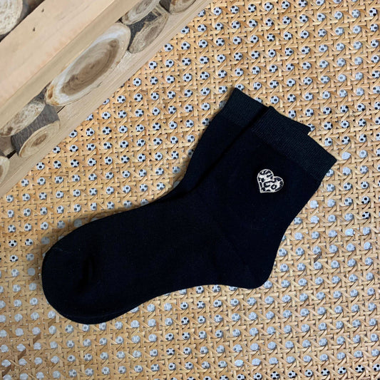 Chaussette Coeur noir