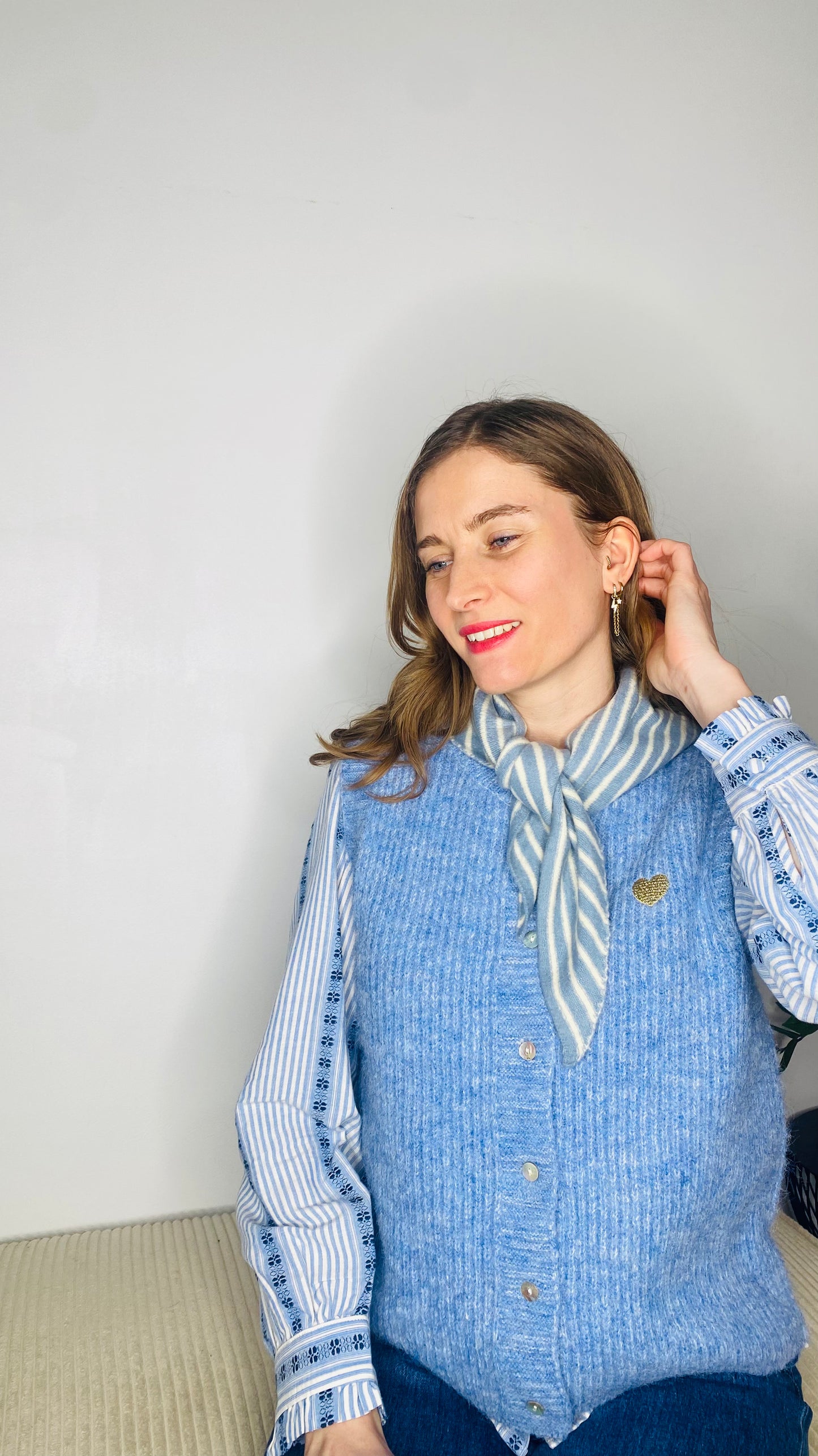 Echarpe Sophie rayée bleue - Margothe