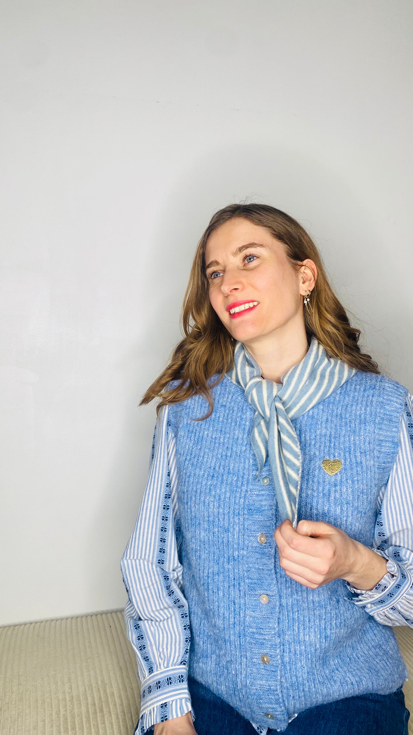 Echarpe Sophie rayée bleue - Margothe