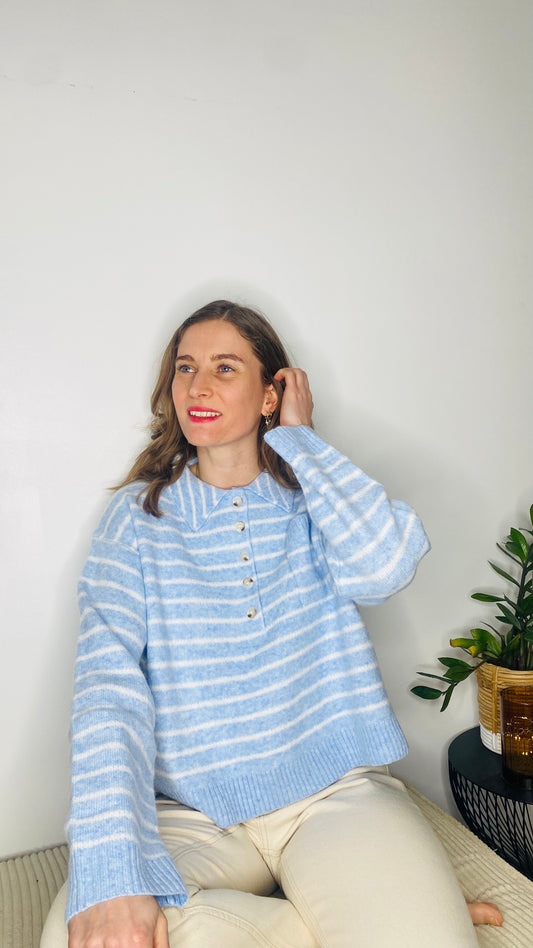 Pull Charlie rayé bleu - Margothe
