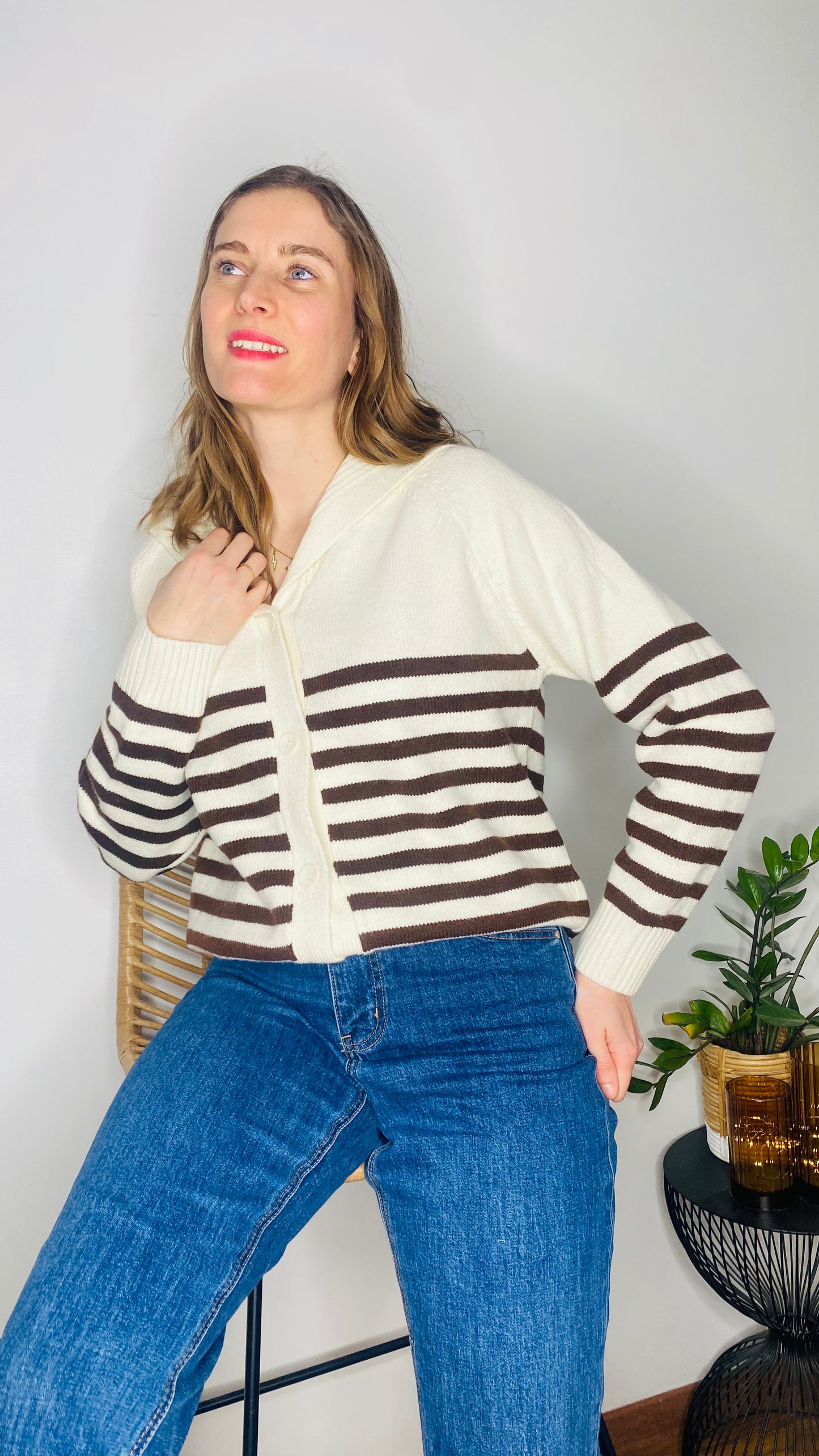 Gilet Marilou marinière - Margothe