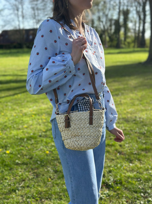 Sac paille Vichy