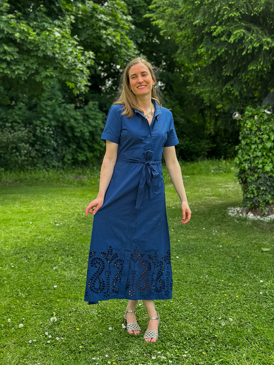 Robe longue Anita bleue marine - Margothe