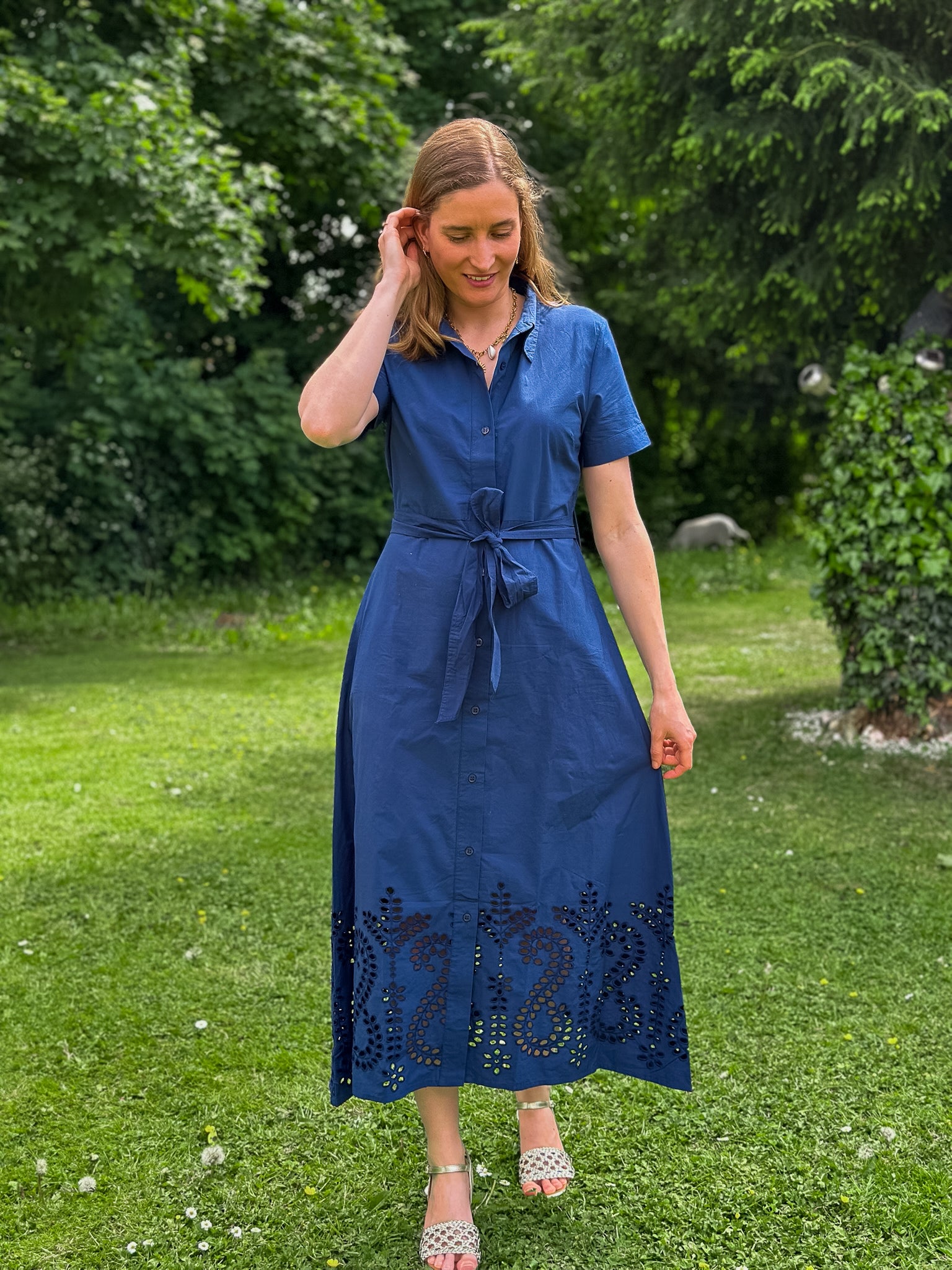 Robe longue Anita bleue marine - Margothe