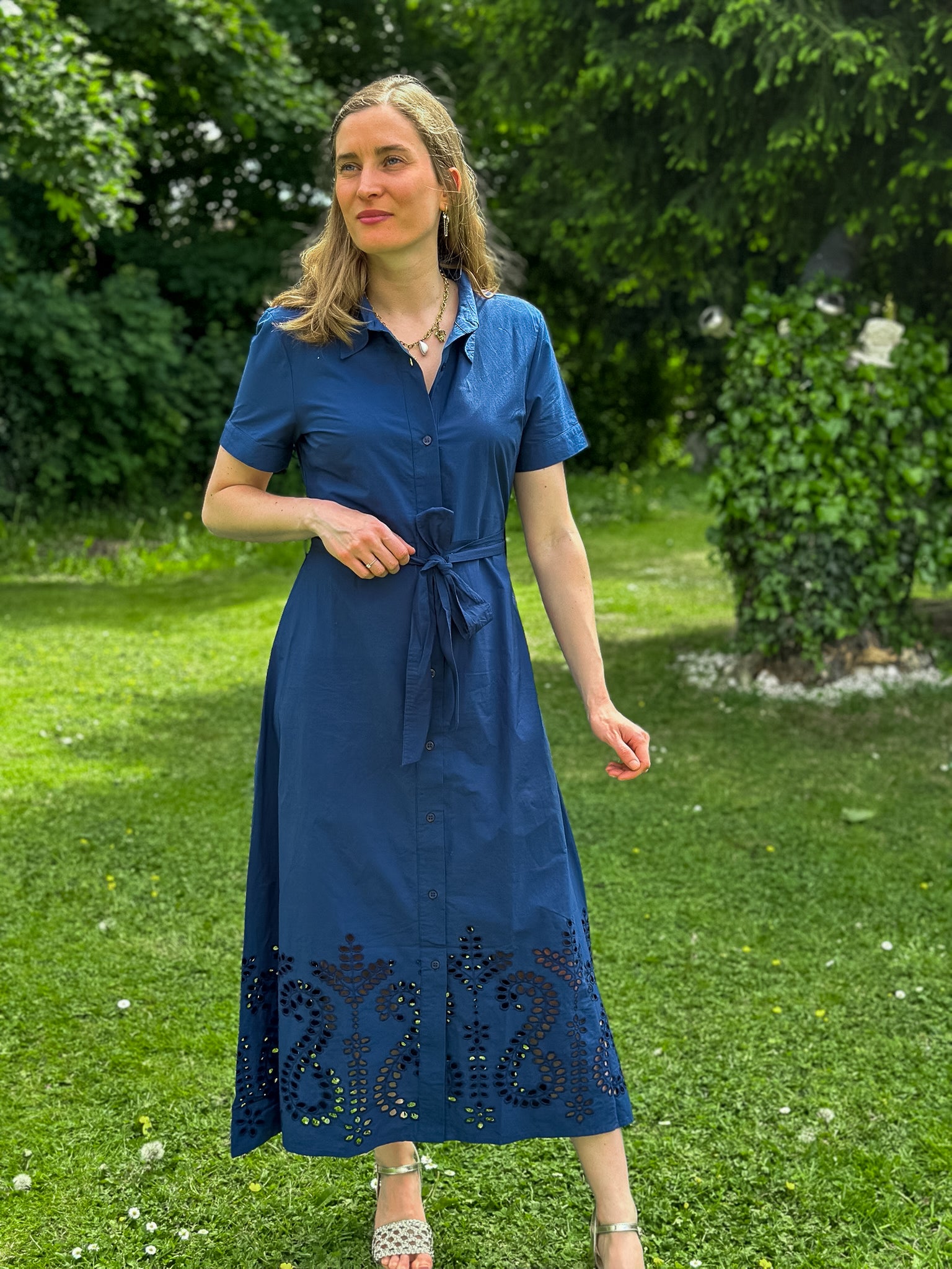 Robe longue Anita bleue marine - Margothe