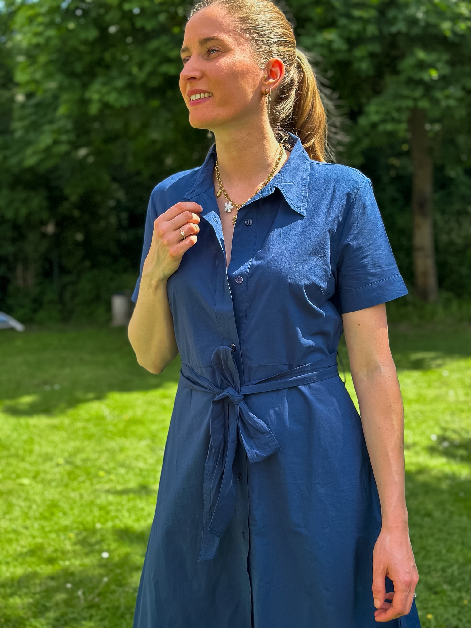Robe longue Anita bleue marine - Margothe