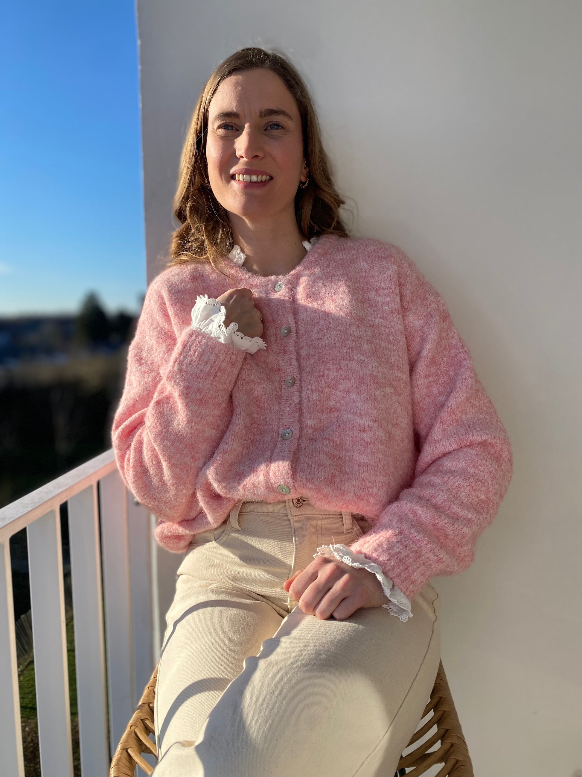 Gilet Lala rose - Margothe
