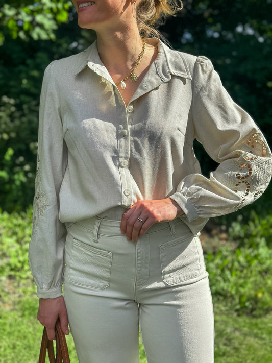 Chemise Donata beige lin