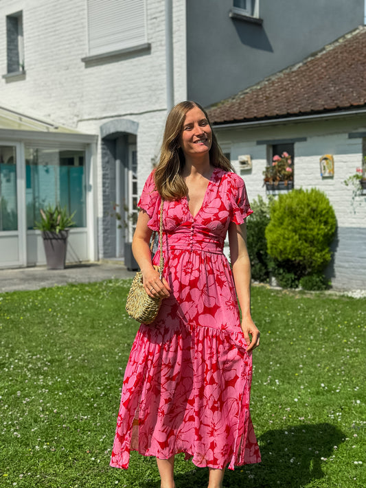 Robe longue Hanaë rose