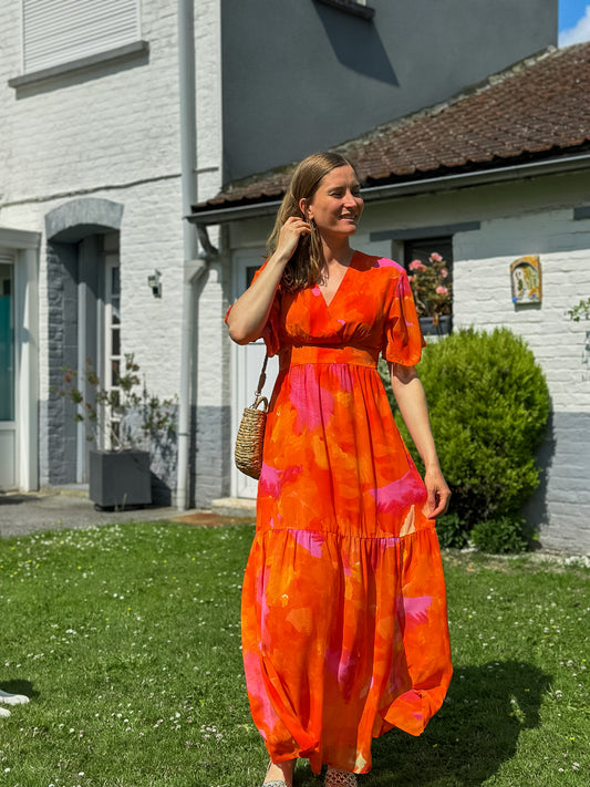 Robe longue Cléa orange