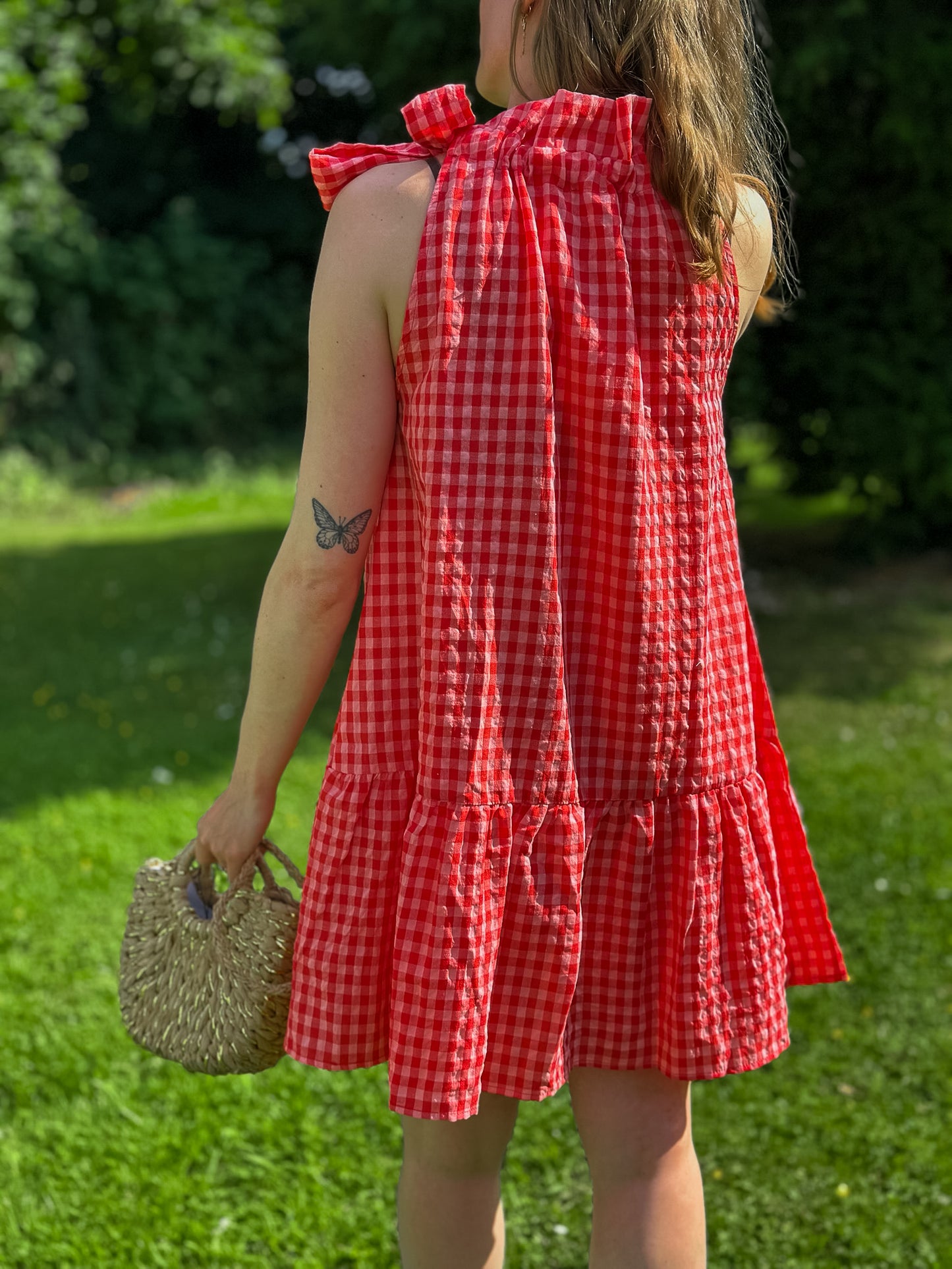 Robe Carmen vichy rouge