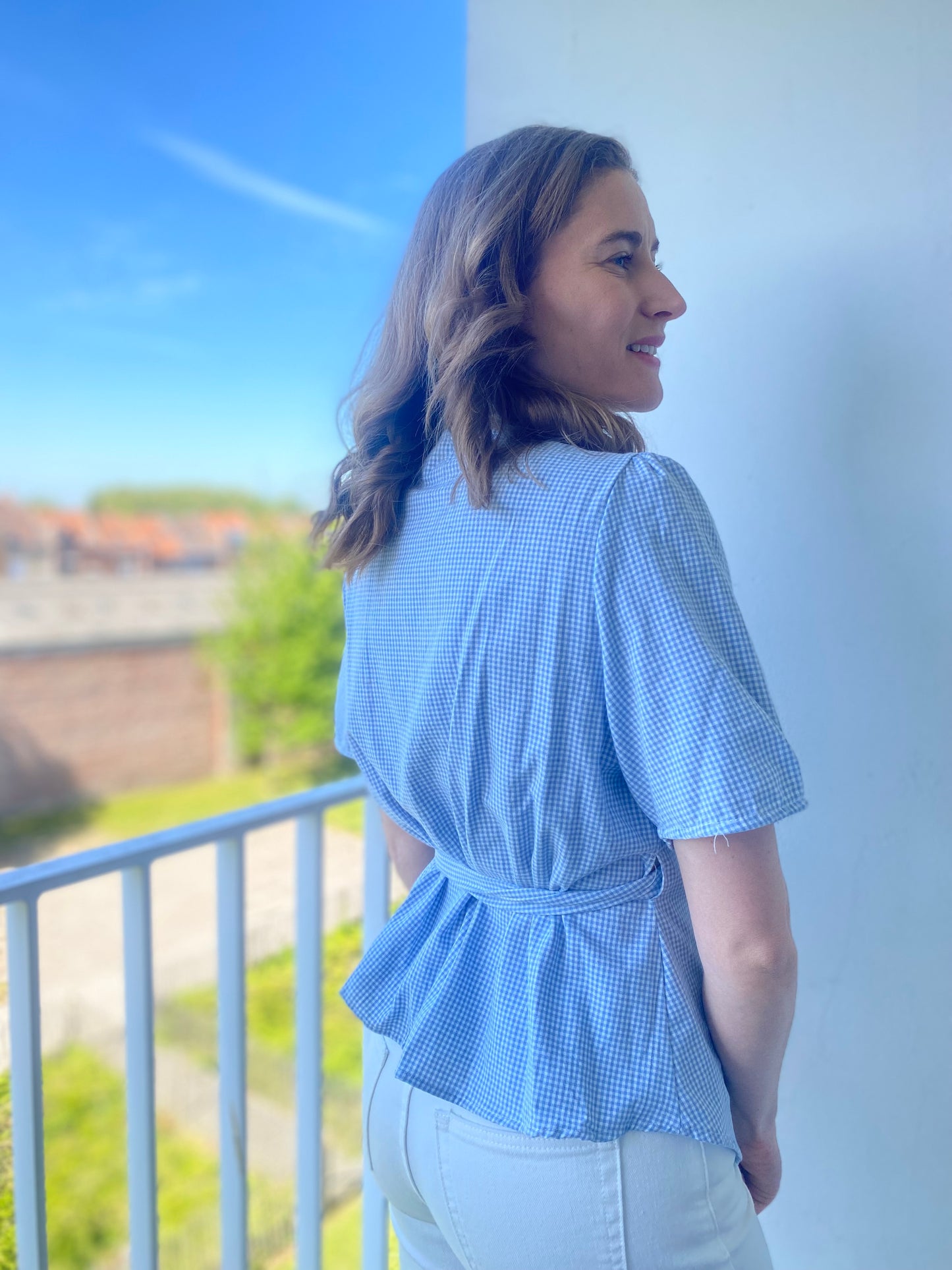 Top Mattia vichy bleu