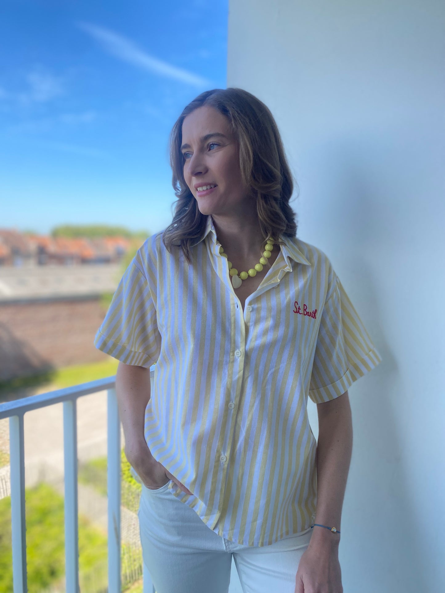 Chemisier St Barth rayé jaune
