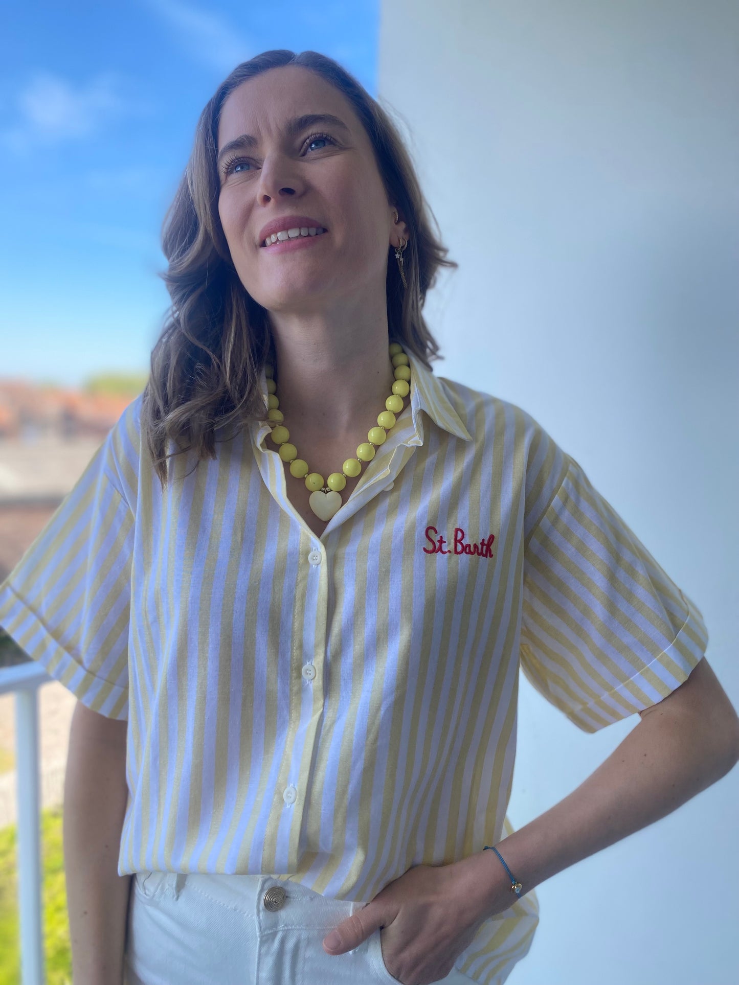 Chemisier St Barth rayé jaune