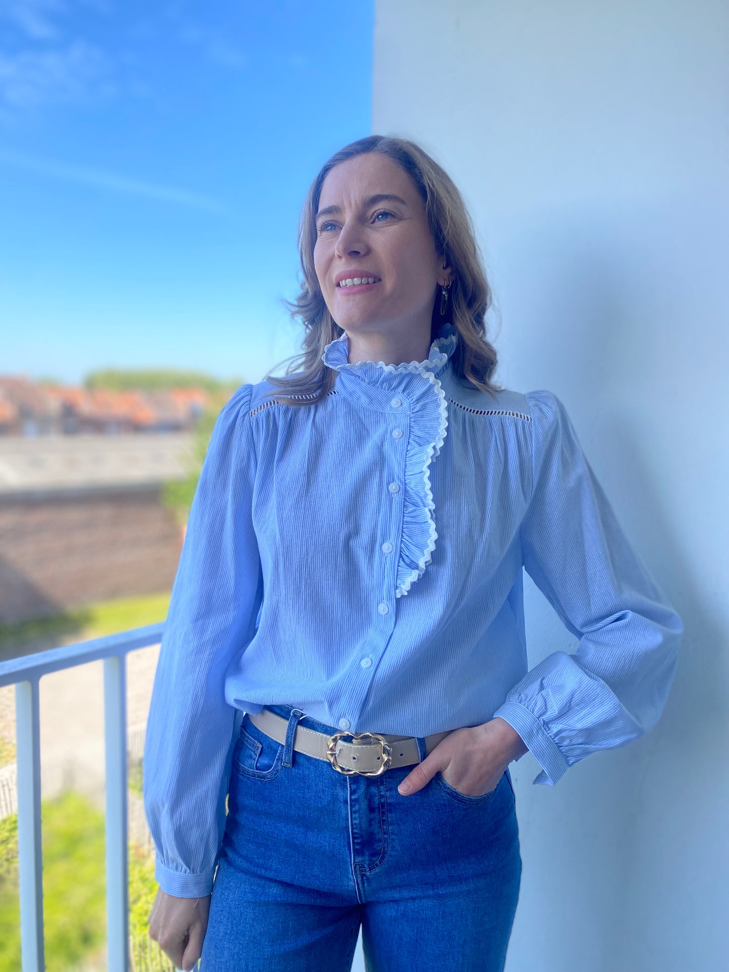 Chemise Azalée rayée bleue