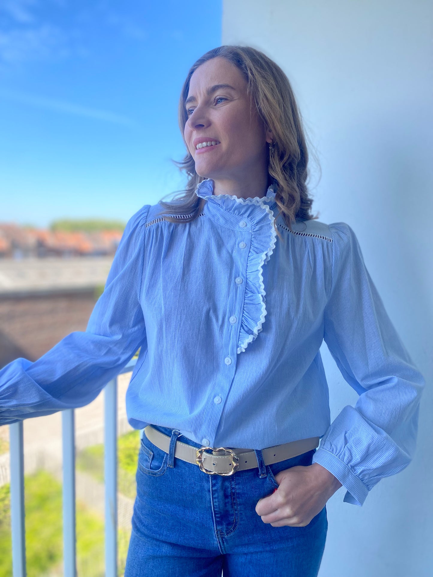 Chemise Azalée rayée bleue