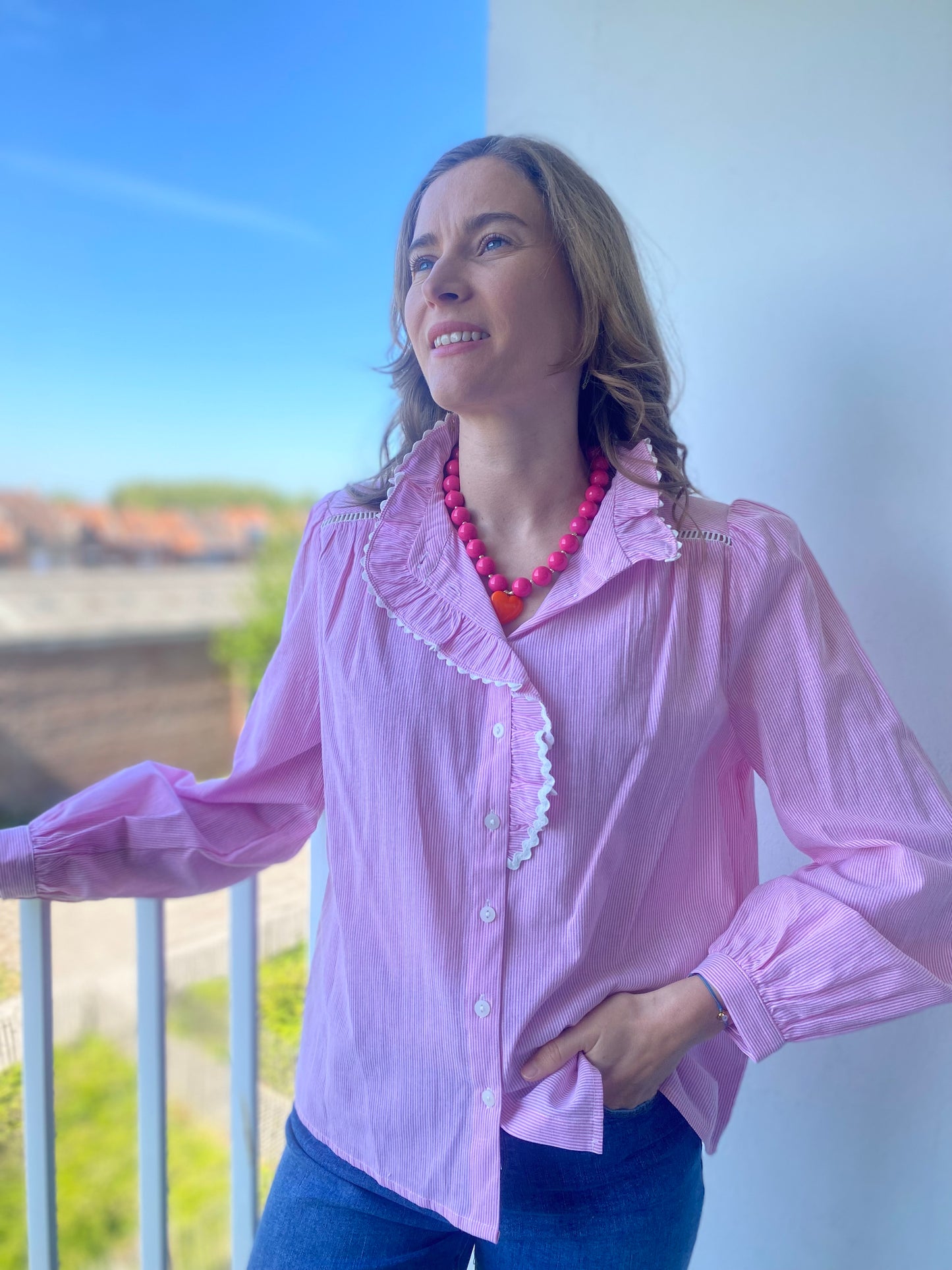 Chemise Azalée rayée rose