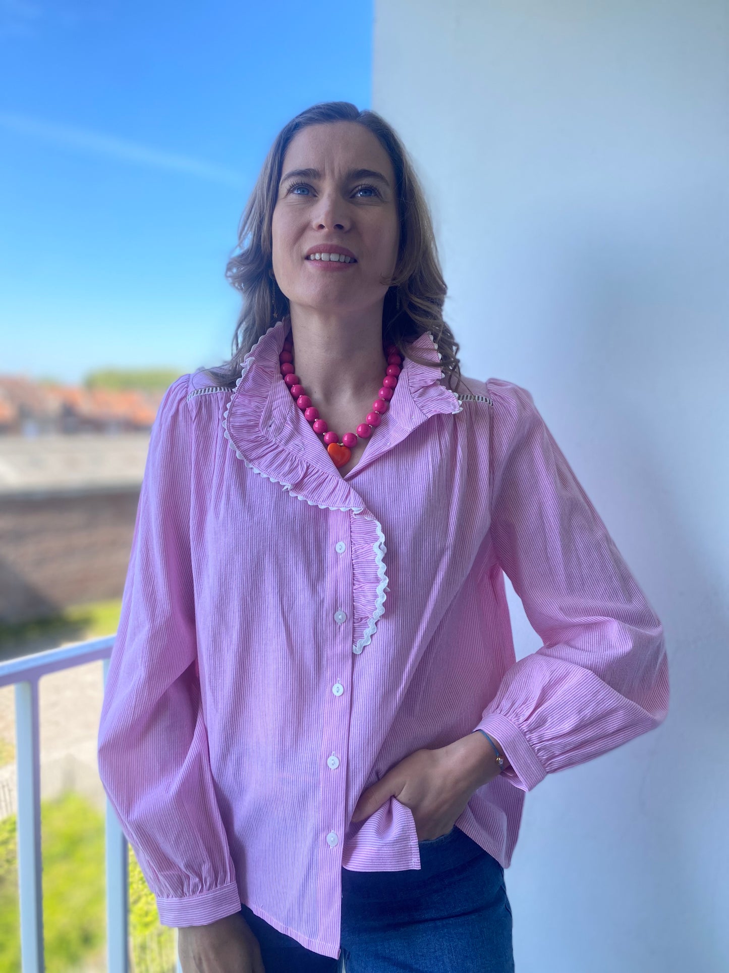 Chemise Azalée rayée rose