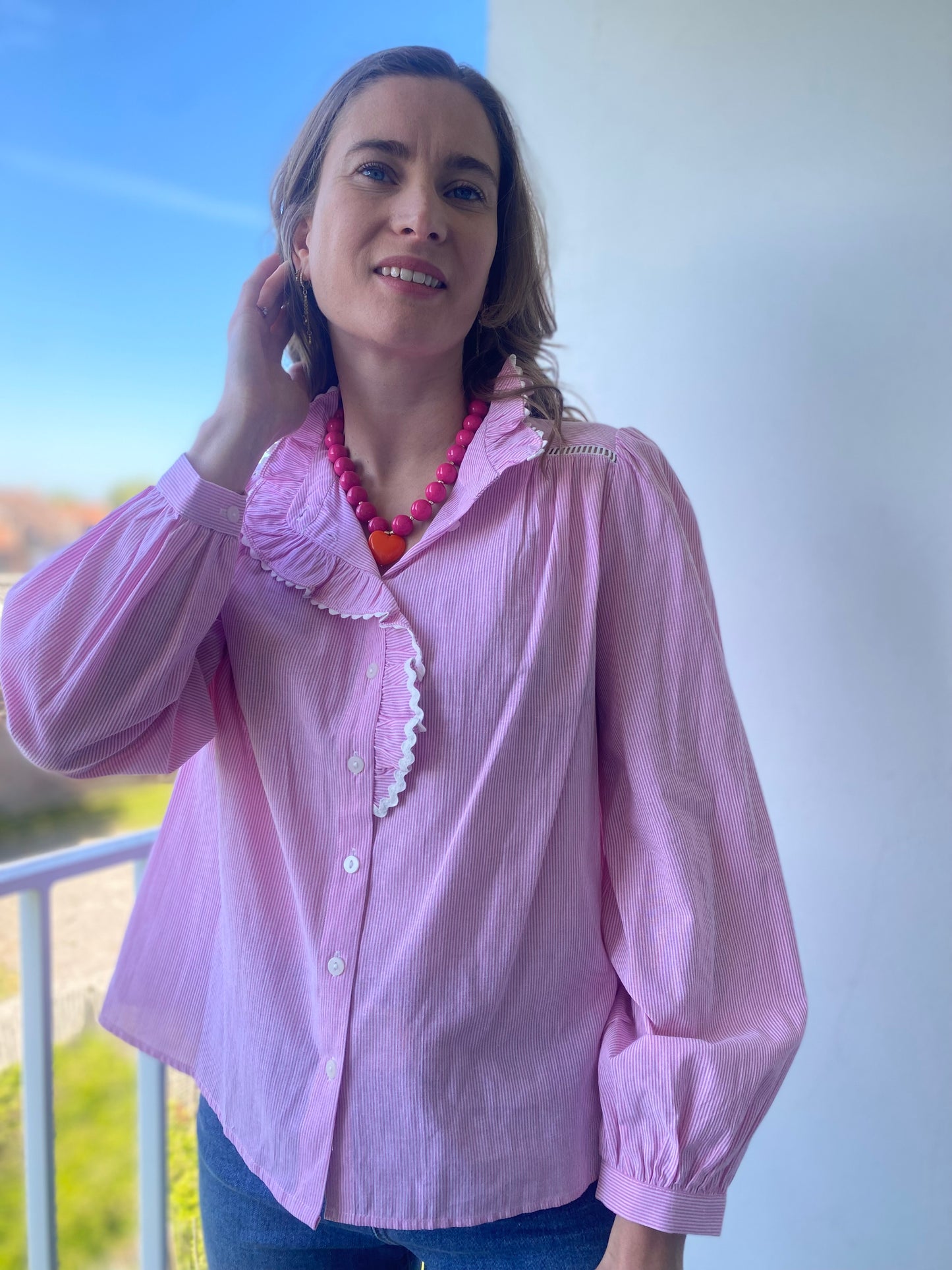 Chemise Azalée rayée rose