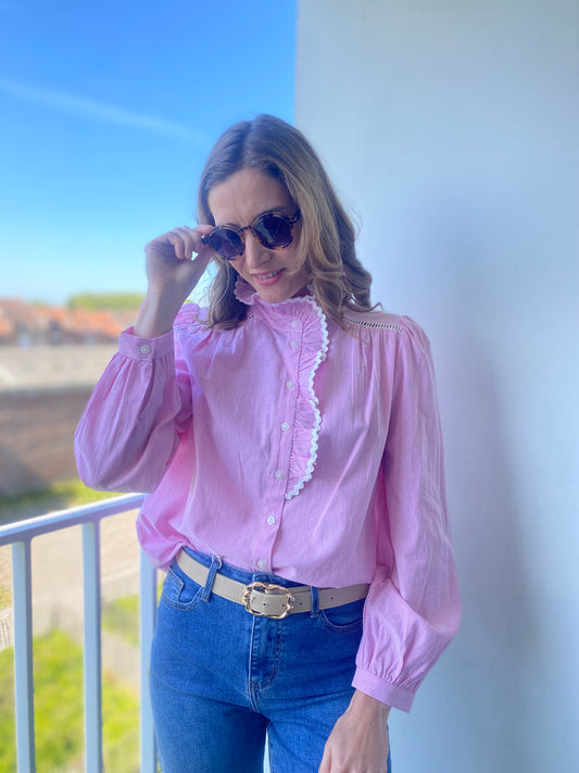 Chemise Azalée rayée rose