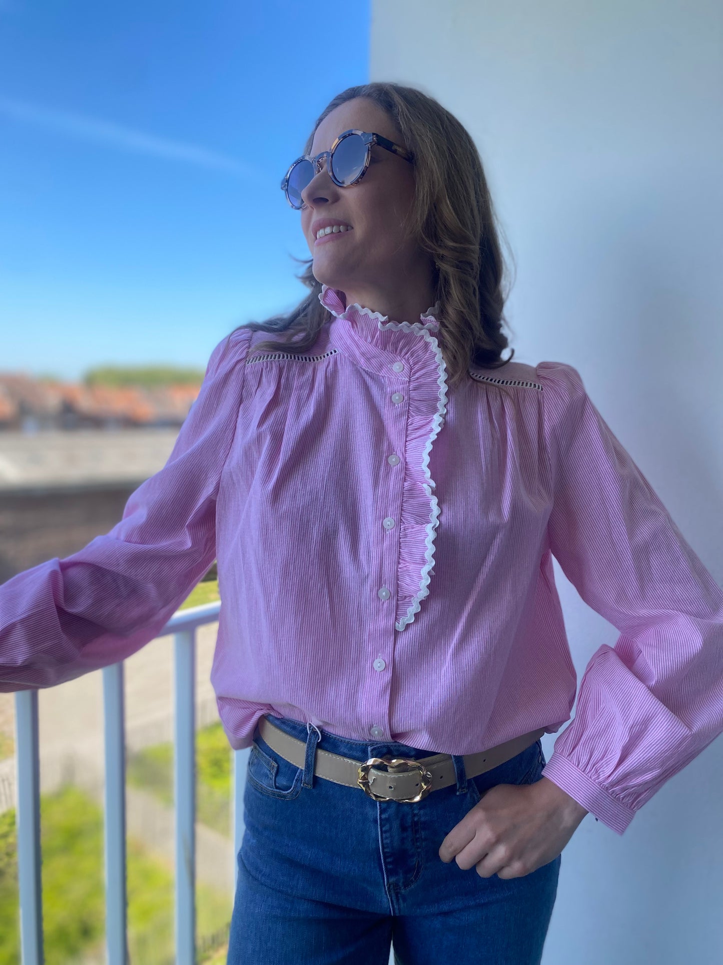 Chemise Azalée rayée rose