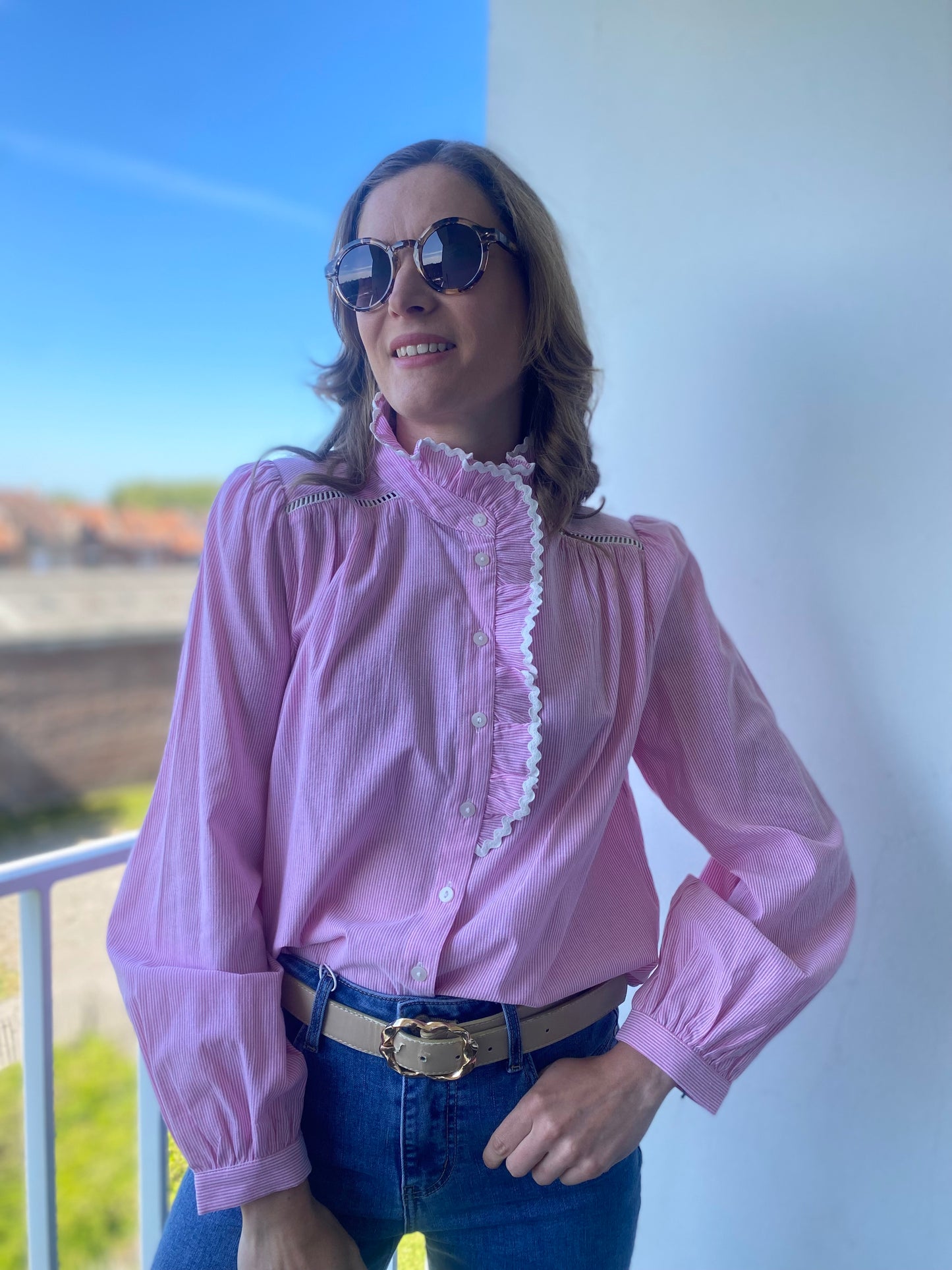 Chemise Azalée rayée rose