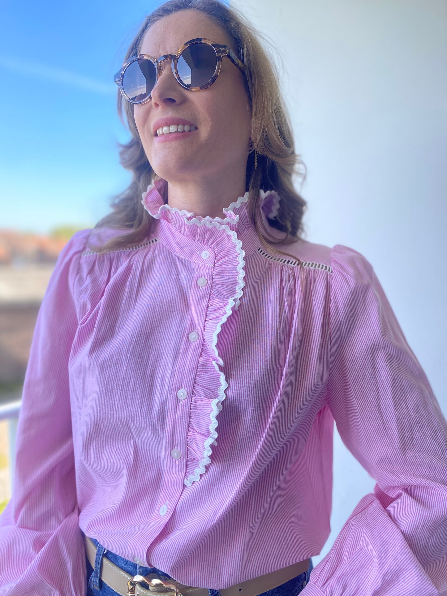 Chemise Azalée rayée rose
