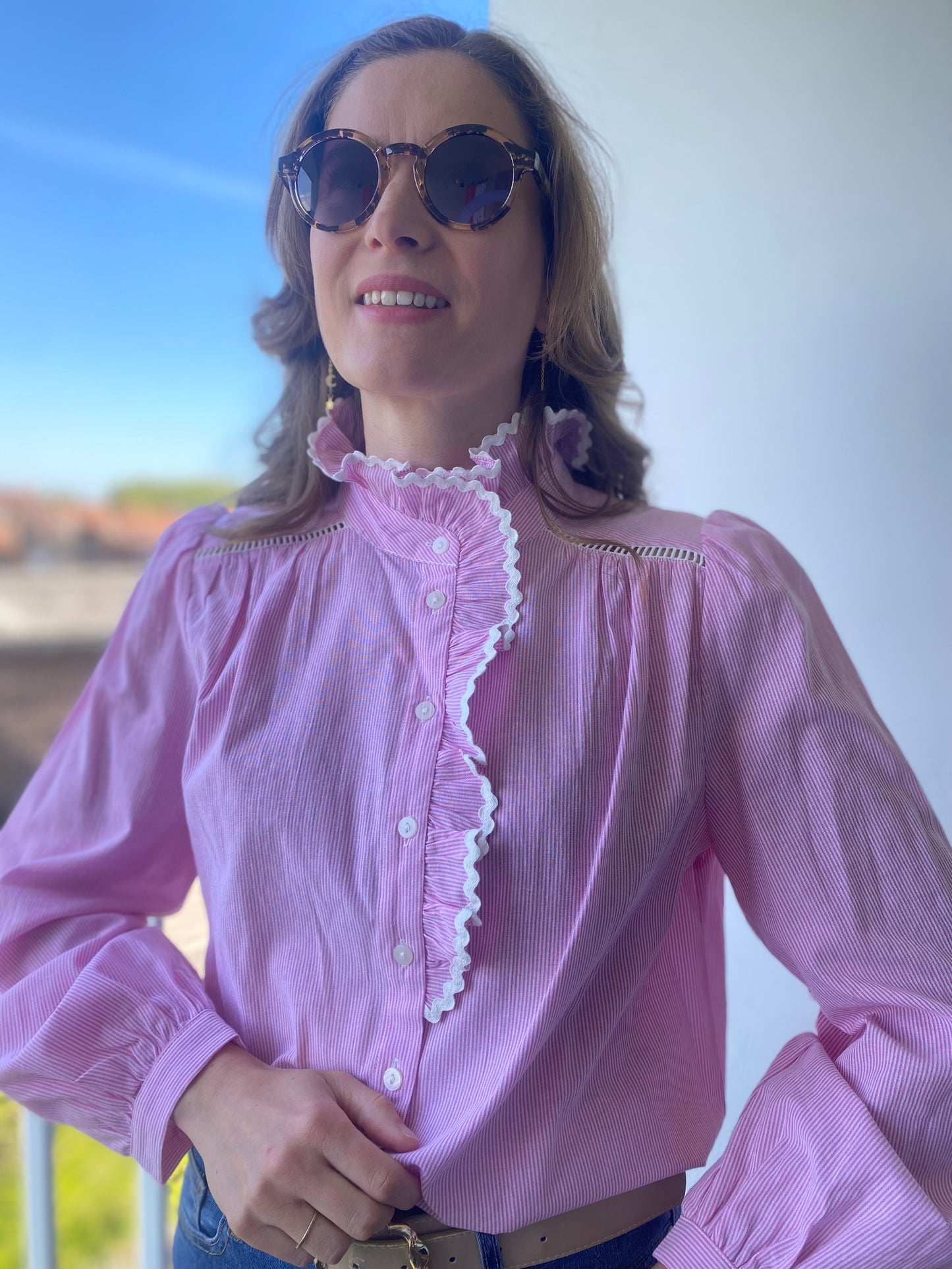 Chemise Azalée rayée rose