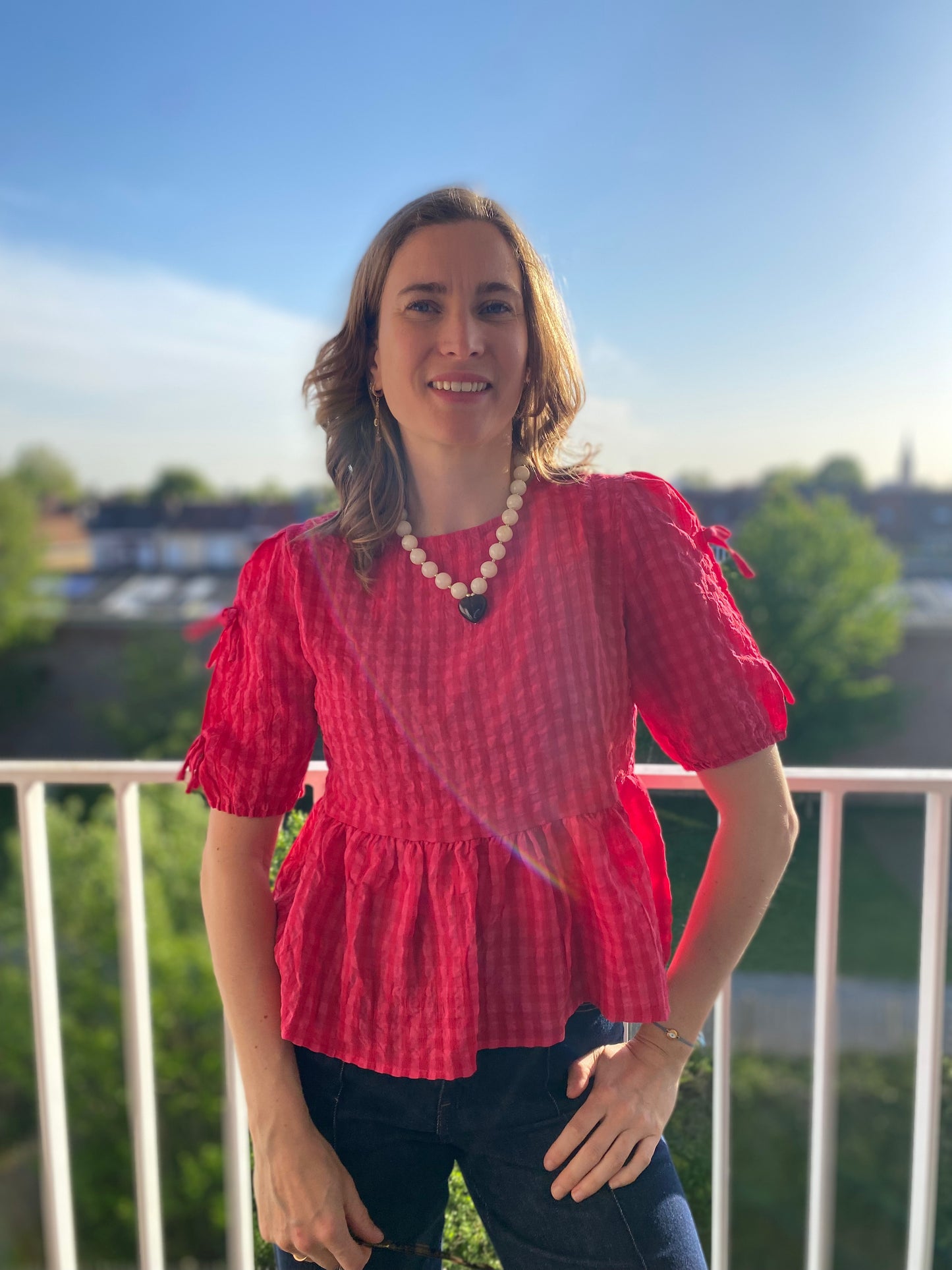 Top Yvette vichy fuchsia - Margothe