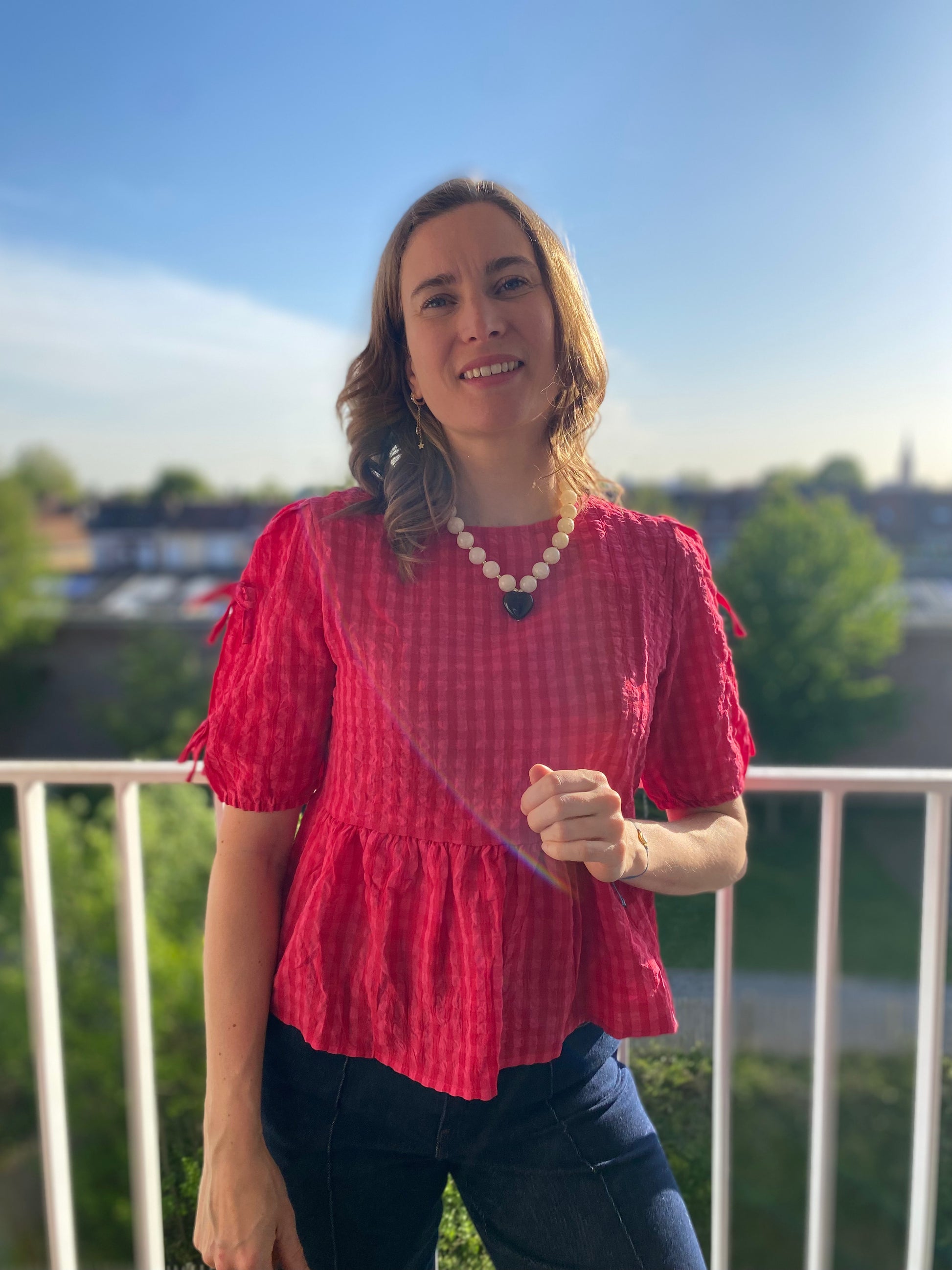 Top Yvette vichy fuchsia - Margothe