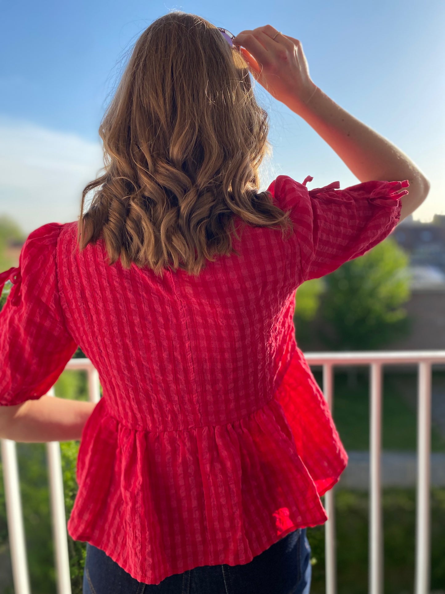 Top Yvette vichy fuchsia - Margothe