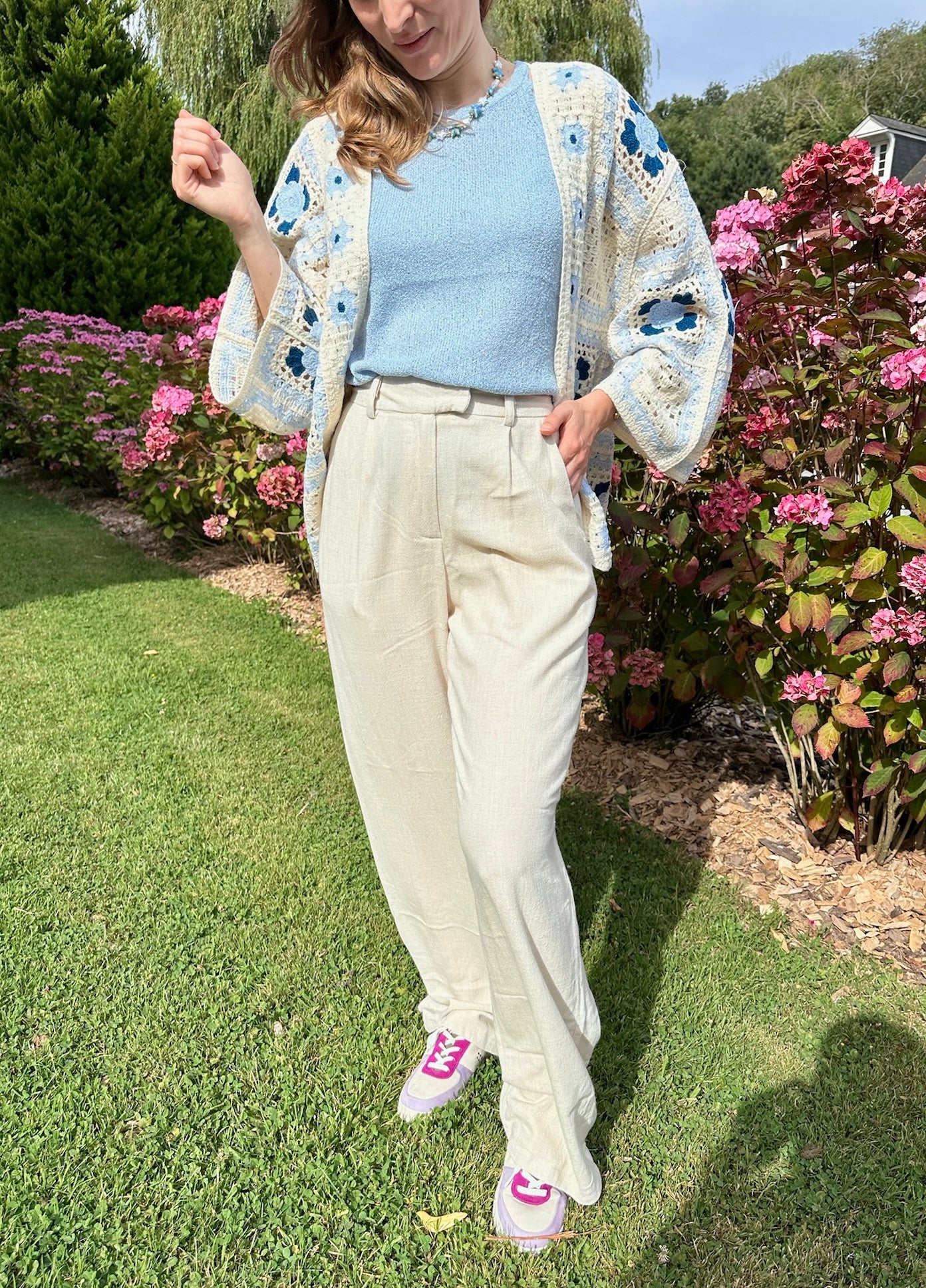 Pantalon Gino beige en lin