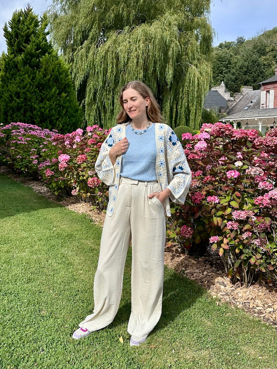 Pantalon Gino beige en lin