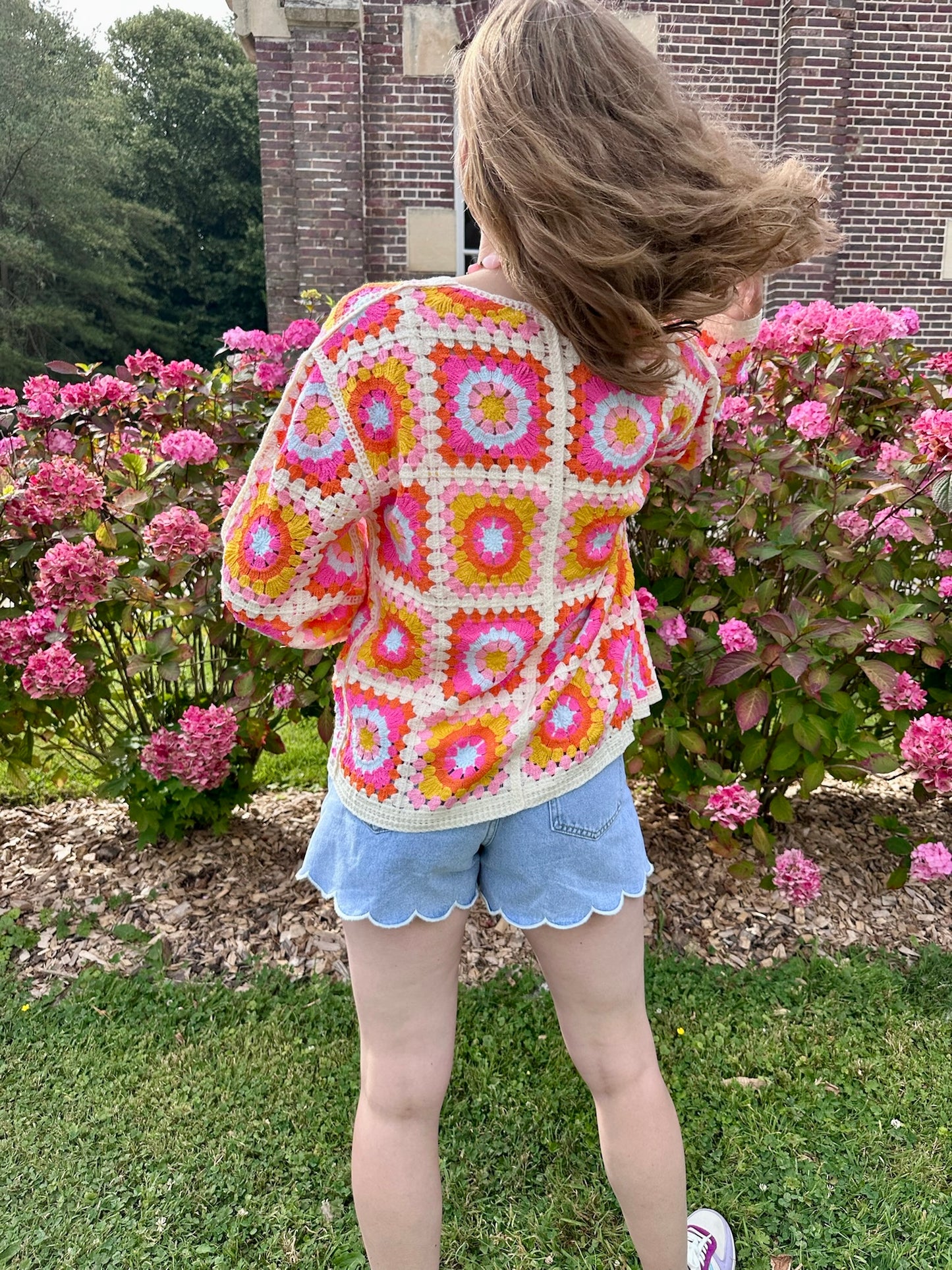 Gilet crochet Aldo coloré
