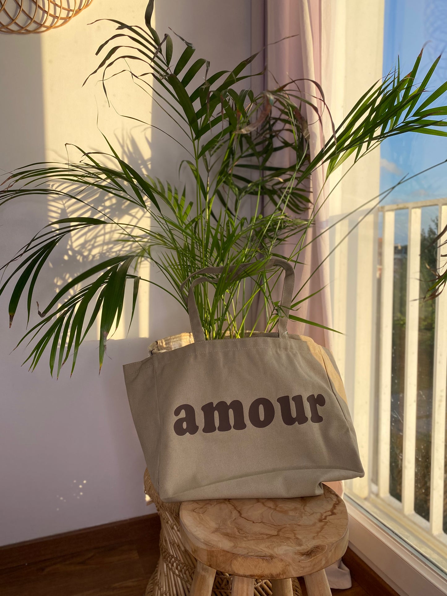 Tote Bag Amour kaki