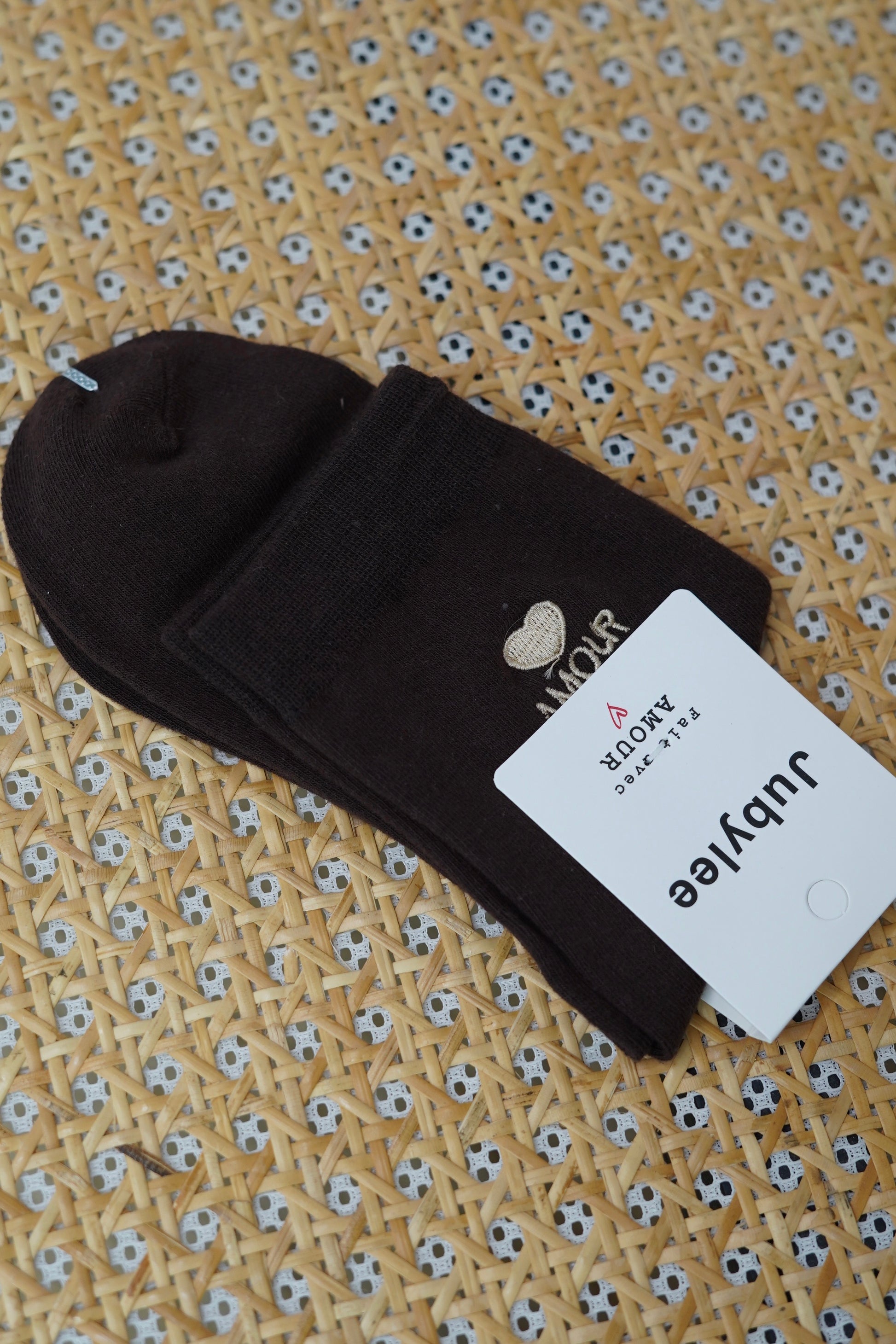 Chaussette Amour marron/or - Margothe