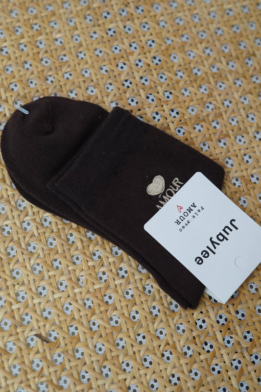 Chaussette Amour marron/or - Margothe