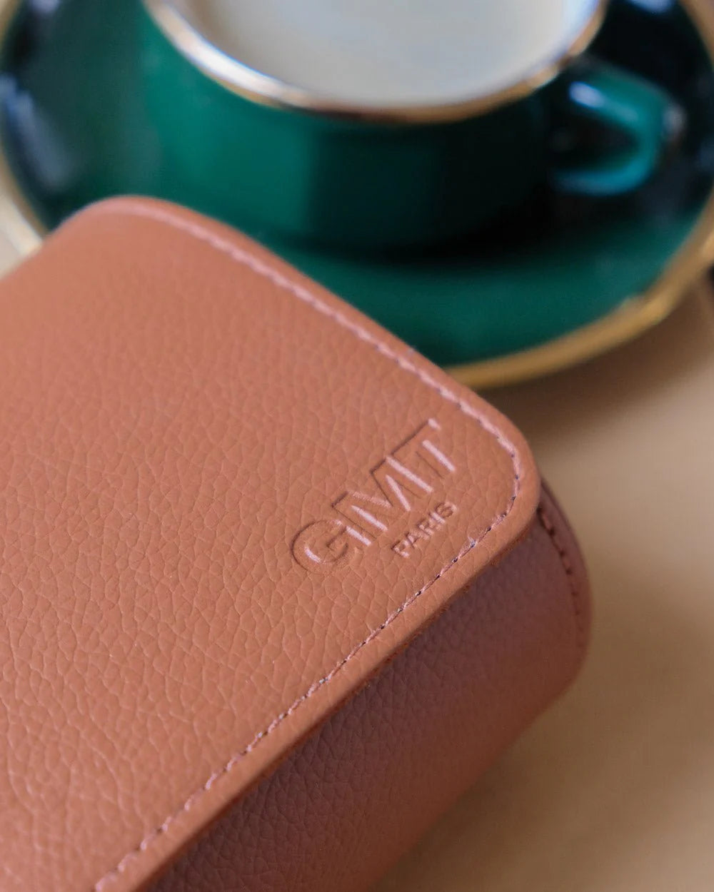 Boîte à montres de voyage James 2 emplacements camel