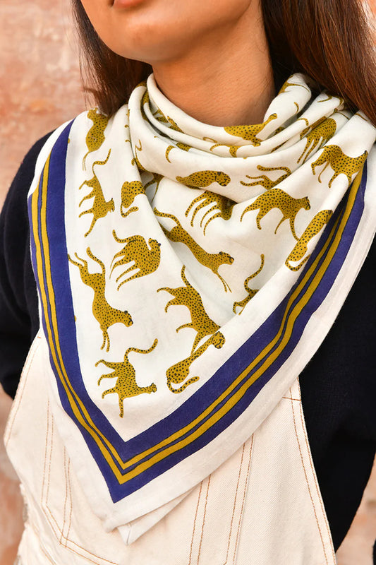 Petit foulard FAUVE Tabac - Byzantine - Margothe