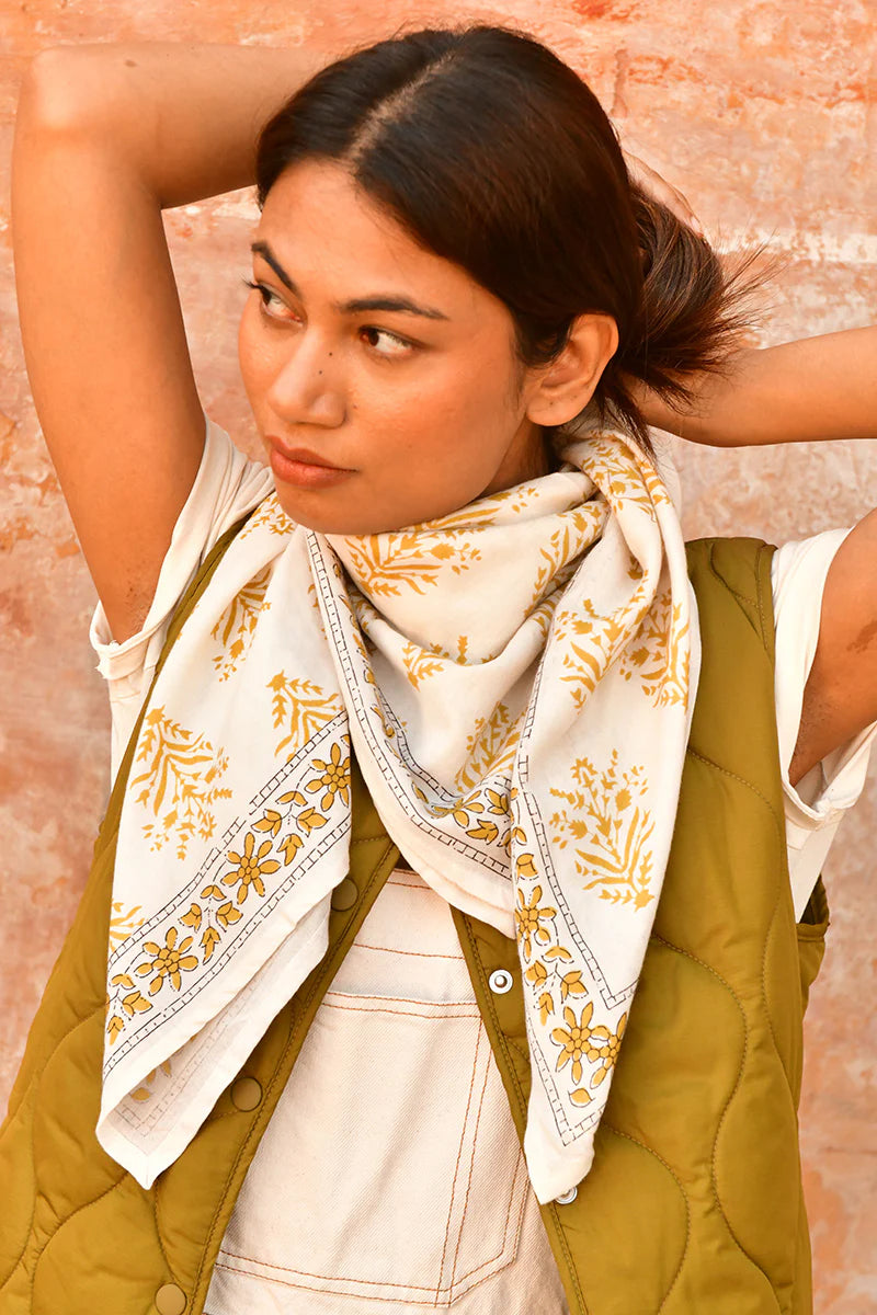 Grand Foulard Galatie Écru Byzantine - Margothe