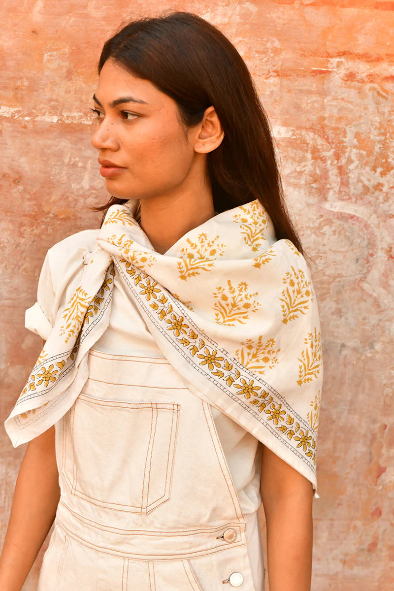 Grand Foulard Galatie Écru Byzantine - Margothe