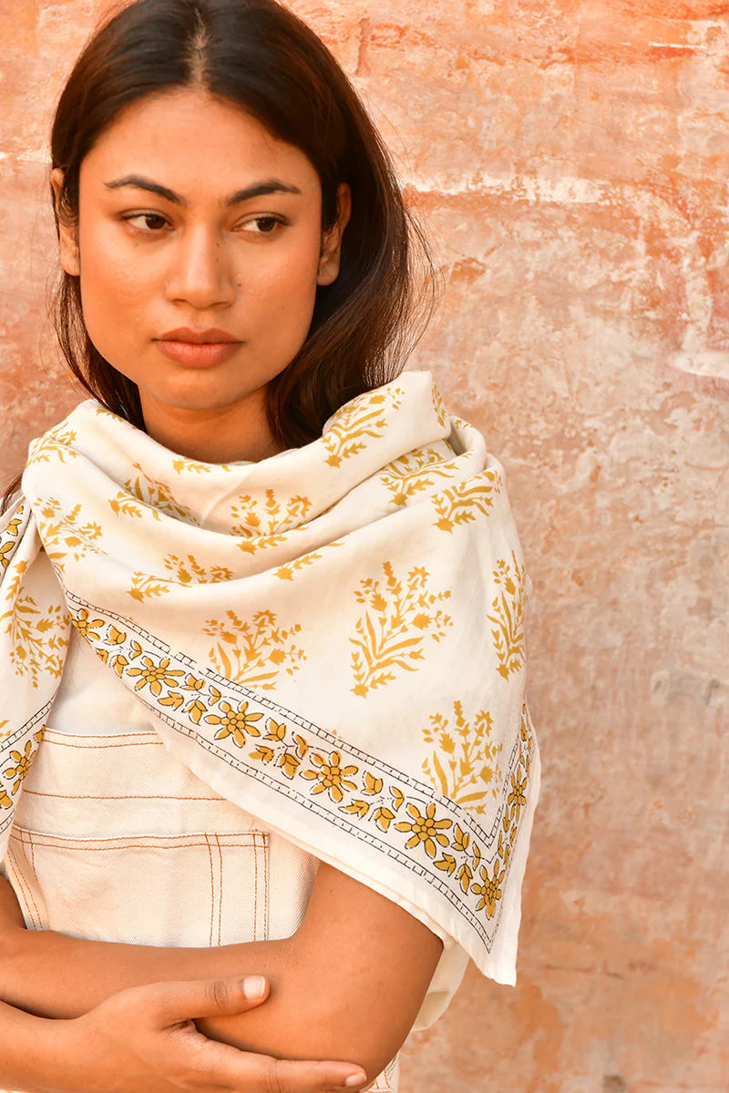 Grand Foulard Galatie Écru Byzantine - Margothe