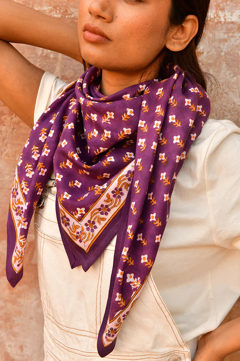 Grand foulard Nika prune - Byzantine