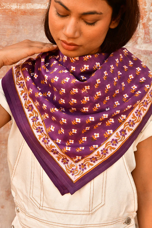 Grand foulard Nika prune - Byzantine