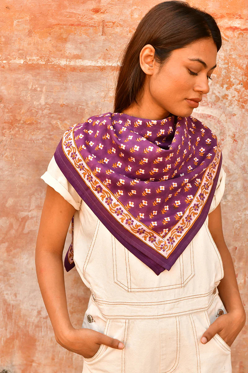 Grand foulard Nika prune - Byzantine