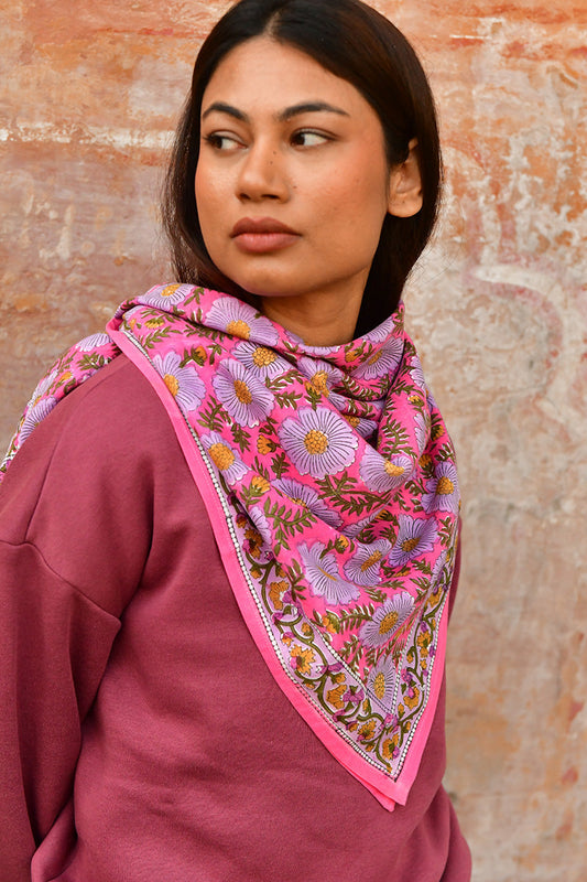 Grand foulard RAVENNE Rose