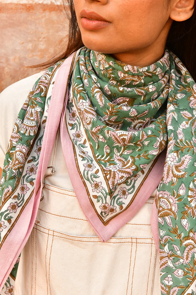 Grand foulard TOTILA Vert - Byzantine