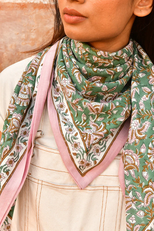 Grand foulard TOTILA Vert - Byzantine