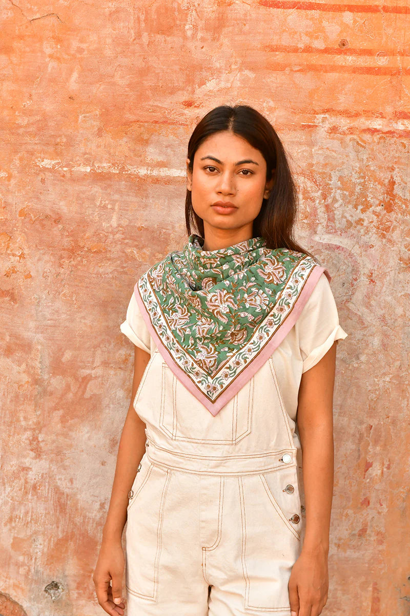 Grand foulard TOTILA Vert - Byzantine